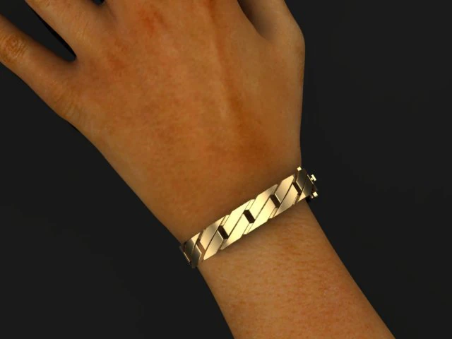 cuban bracelet 3D Model .c4d .max .obj .3ds .fbx .stl .blend 