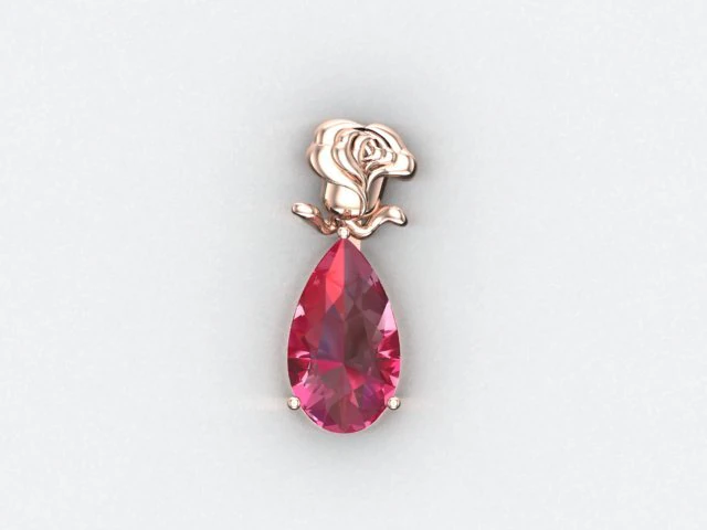 Rose pendant 3D Model .c4d .max .obj .3ds .fbx .stl .blend 