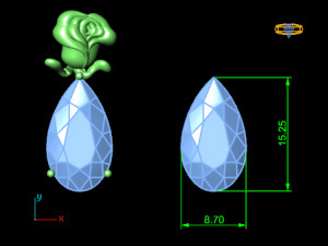 Rose pendant 3D 模型