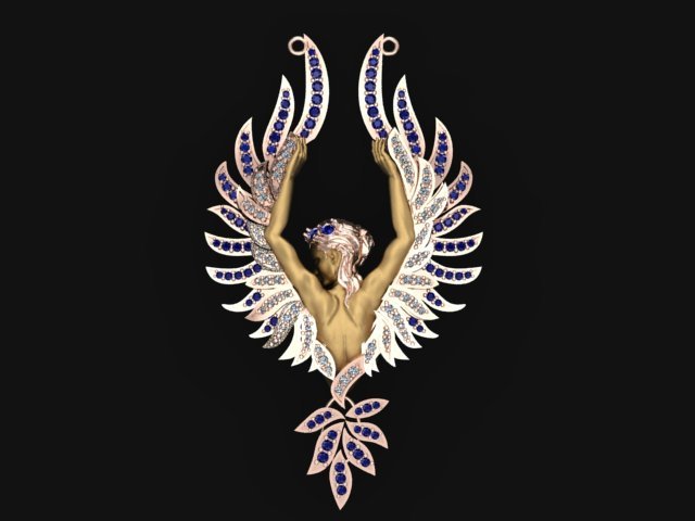 fairy pendant 3D Модель .c4d .max .obj .3ds .fbx .stl .blend 