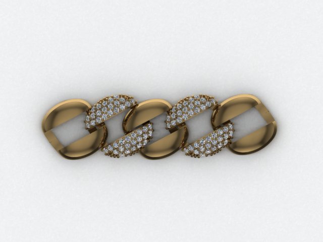 cuban chain bracelet 3D Model .c4d .max .obj .3ds .fbx .stl .blend 