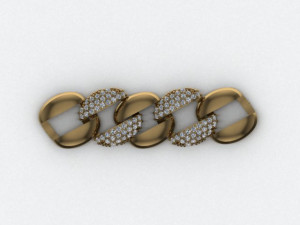 cuban chain bracelet 3D मॉडल