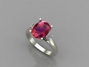 solitaire ring 3D 模型