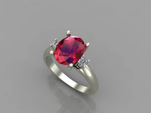 솔리테어 반지 3D 모델