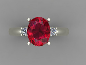solitaire ring Model 3D
