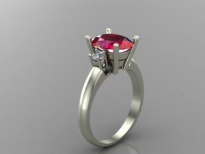 solitaire ring Model 3D