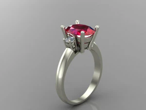 solitaire ring 3D Model
