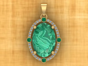 oval pendant Modèle 3D