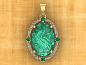 pendente ovale Modello 3D