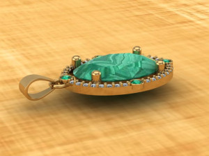 oval pendant Modèle 3D