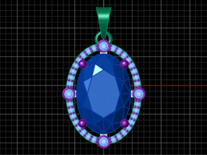 oval pendant Modèle 3D