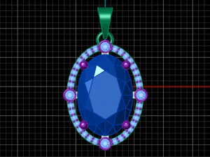 pendente ovale Modello 3D