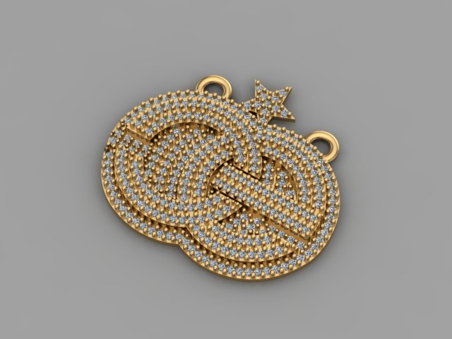 diamond pendant 3D मॉडल .c4d .max .obj .3ds .fbx .stl .blend