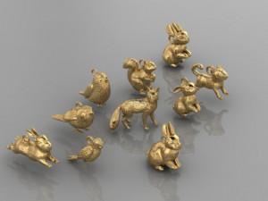 Collection tiny animals Model 3D