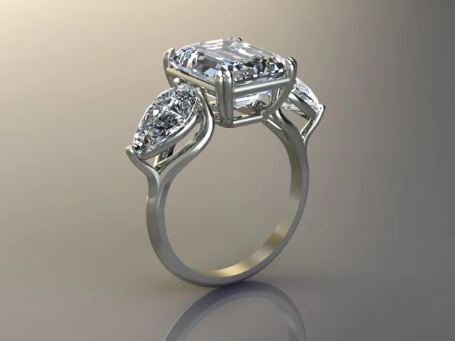 Unique Ring 3D Model .c4d .max .obj .3ds .fbx .stl .blend 