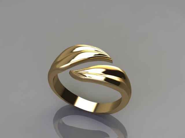 LEAF RING 3D Model .c4d .max .obj .3ds .fbx .stl .blend 