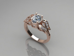 Flower Oval Ring Modelo 3D