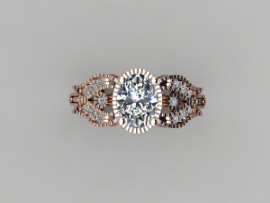 Flower Oval Ring Modelo 3D