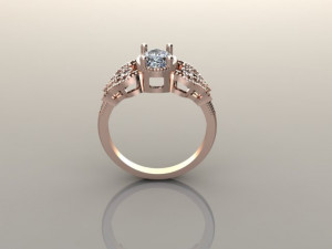 Flower Oval Ring Modelo 3D
