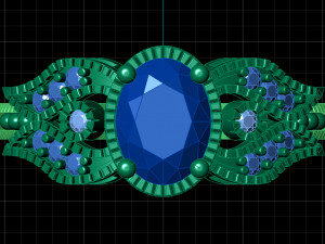 Flower Oval Ring Modelo 3D