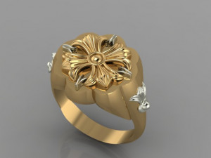 Flower Signet Ring 3D मॉडल