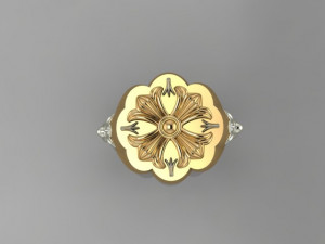 Flower Signet Ring Modelo 3D