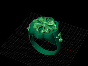 Flower Signet Ring Modelo 3D