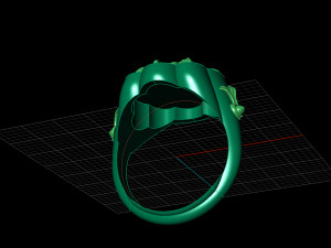 Flower Signet Ring Modelo 3D