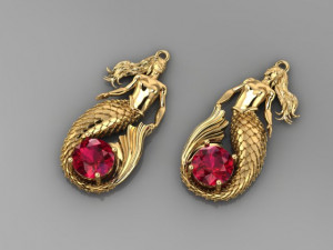 MERMAID EARRING 3D Model