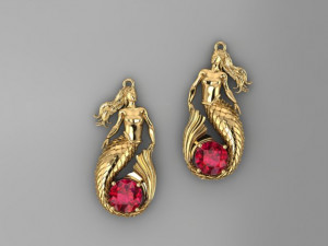 MERMAID EARRING 3D 模型
