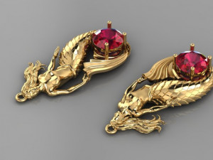 MERMAID EARRING 3D 模型