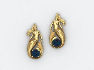 MERMAID EARRING 3D 模型