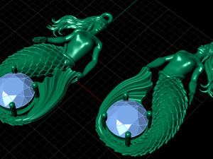 MERMAID EARRING 3D 模型