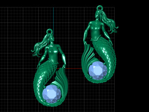 MERMAID EARRING 3D 模型