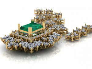 Ciondolo smeraldo Modello 3D