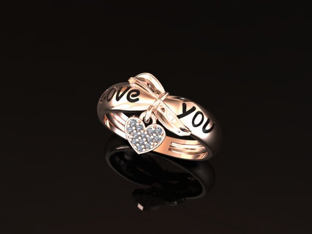 Love Ring Model 3D .c4d .max .obj .3ds .fbx .stl .blend 