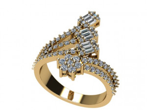Baguette Ring Modello 3D