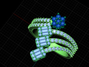 Baguette Ring Modello 3D