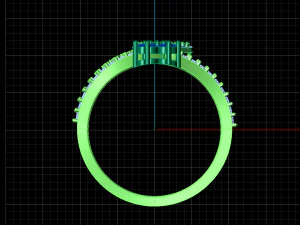 Anello Baguette Modello 3D