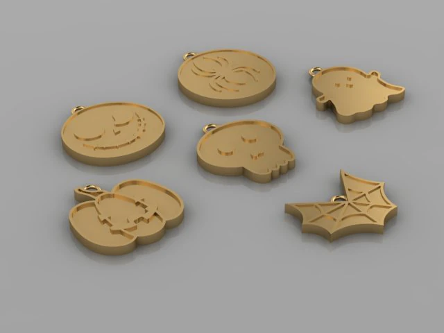 HALLOWEEN PENDANT 3D Model .c4d .max .obj .3ds .fbx .stl .blend 