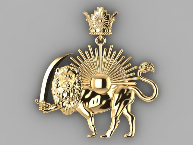 Lion And Sun 3D 模型 .c4d .max .obj .3ds .fbx .stl .blend 