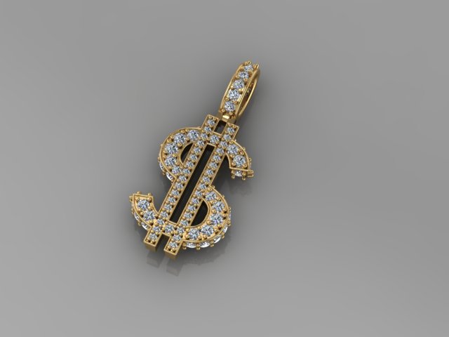 Doller Pendant 3D Модель .c4d .max .obj .3ds .fbx .stl .blend 