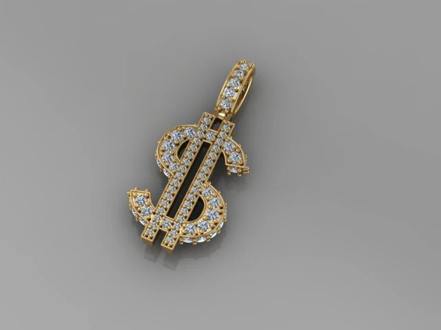 Doller Pendant 3D Model .c4d .max .obj .3ds .fbx .stl .blend 