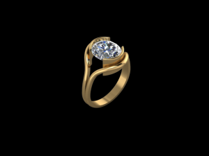3 HAMMERED OVAL RING Model Cetak 3D