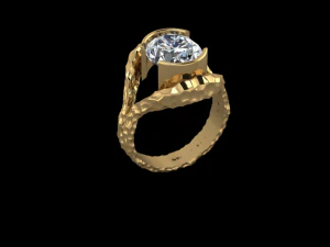 3 HAMMERED OVAL RING 3D Print Model