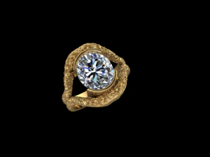3 HAMMERED OVAL RING 3D Print Model