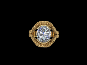 3 HAMMERED OVAL RING Model do druku 3D