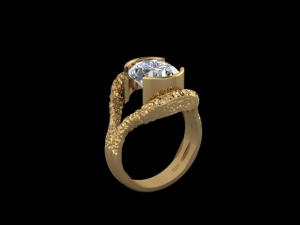 3 HAMMERED OVAL RING Model do druku 3D