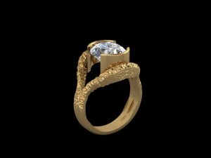 3 HAMMERED OVAL RING 3D Print Model