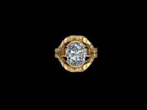 3 HAMMERED OVAL RING Model do druku 3D